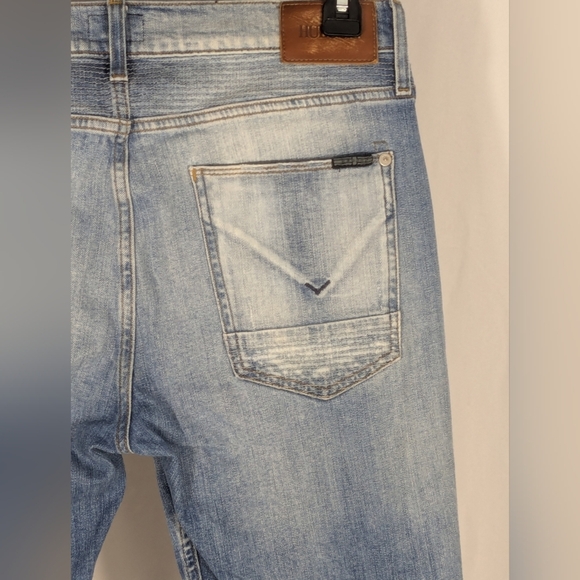 Hudson's the Blinder V2 Biker Jeans Light Blue Denim with Button Fly Size 33 - Picture 4 of 14